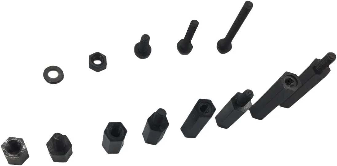 M3 Nylon Black Hex M F Spacers 260 Piece Set MechBlock