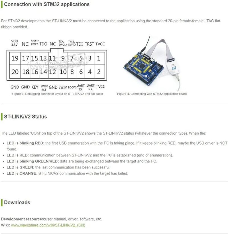 Microcontroller ST-LINK/V2 in-circuit debugger/programmer for STM8 and STM32 - Image 5