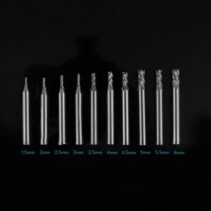 10Pcs HSS 4 Flute Milling Cutter End Mill Tool Set