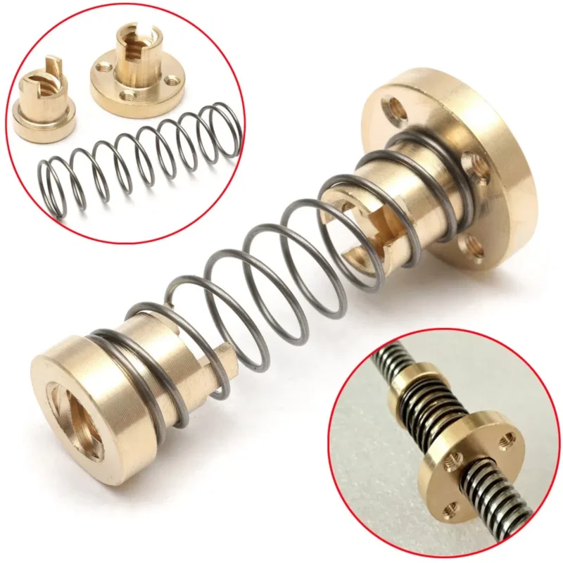 Brass-T8-ACME Anti Backlash Spring Loaded Nut ACME-Anti-Backlash-Spring-Loaded-Nut