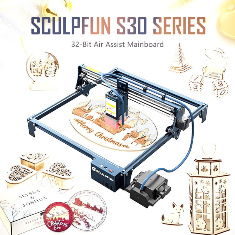 SCULPFUN-S30-Pro-Max-20W-Laser-Engraver-Cutter-517193-9 SCULPFUN S30 PRO MAX 20W Laser Engraver Cutter Automatic Air-assist support Expandable 935x905mm