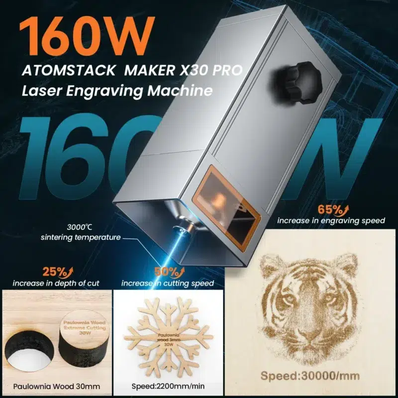 Atomstack X30 Pro 33W 6-core Laser Engraving and Cutting Machine