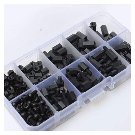 M3 Nylon Black Hex M-F Spacers – 300 Piece Set