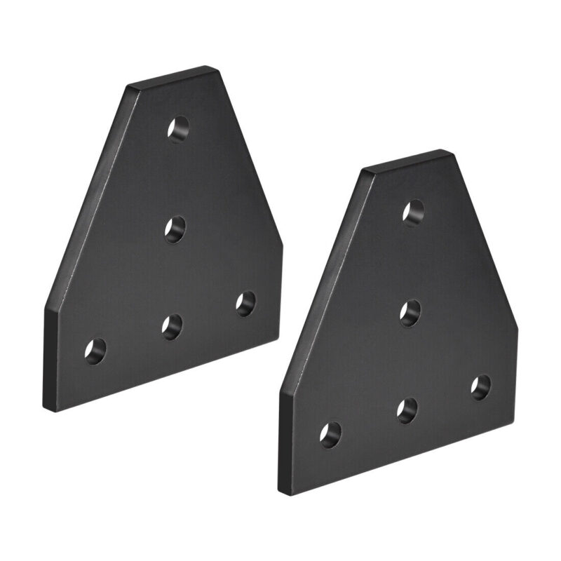 5-Hole T Shape Outside Joining Plate for 2020 Aluminum Profile, 2 Pcs (Black) 5 Hole T Shape Joining Plate for 2020 profile - Image 4