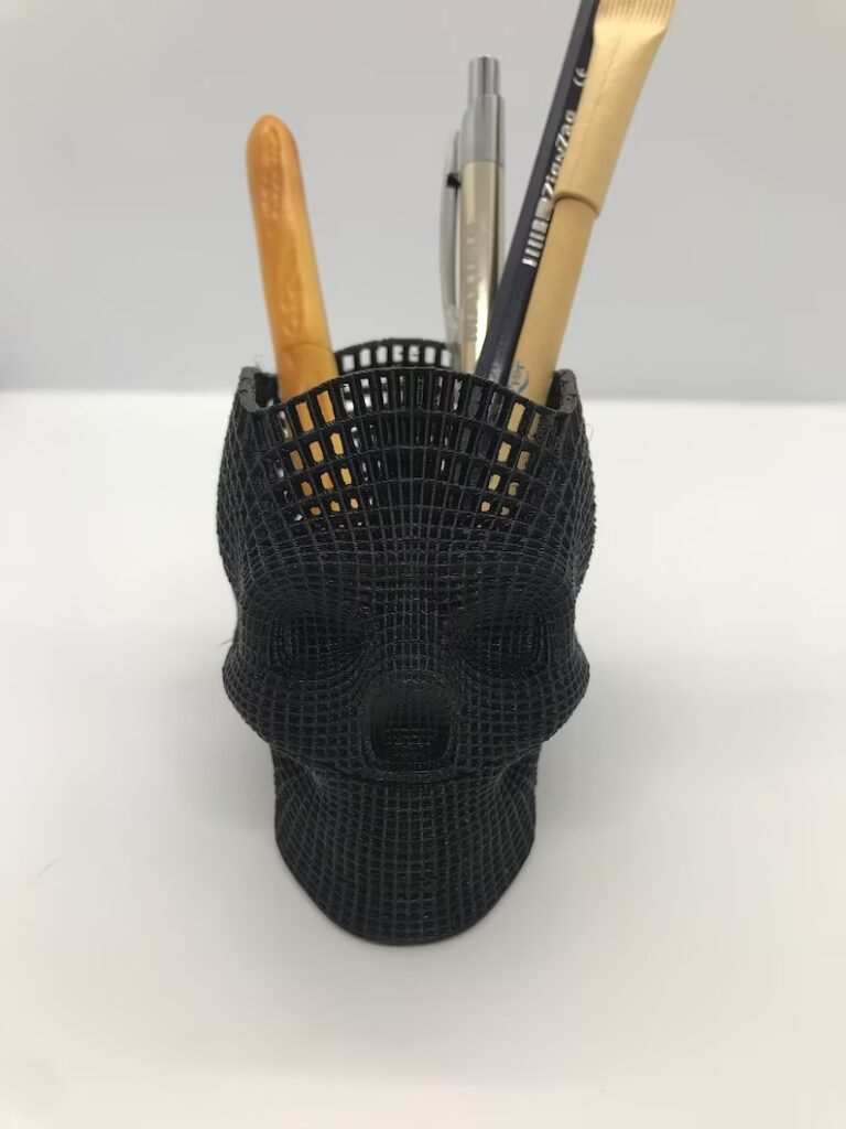 Pen Candy Makeup Brush Skull holder 3D printed Skull