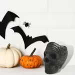 skull decorations for halloween, cute skull decor, gothic skull decor, gothic home decor, skull pen holder, skull vase