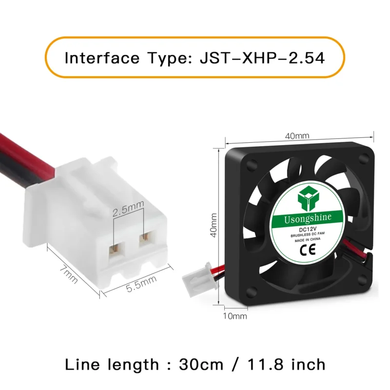 3D Printer 4010 4020 Twotrees Cooling Fans 51224 Volt Brushless DC Fans for Heatsink Cooler Radiator 2 Pin Fans (2) USONGSHINE 3D Printer Cooling Fan 4010 DC 24V/12V/5V Brushless Cooling Fan with 2Pin Wire Mini Fan for 3d Printer Parts - Image 2