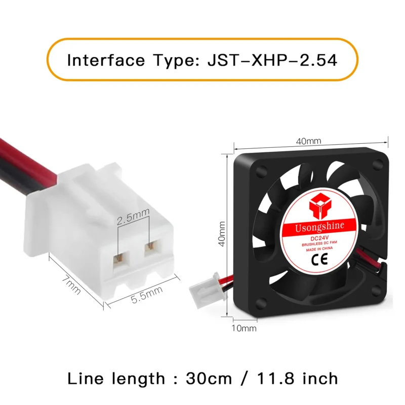 3D Printer 4010 4020 Twotrees Cooling Fans 51224 Volt Brushless DC Fans for Heatsink Cooler Radiator 2 Pin Fans (3) USONGSHINE 3D Printer Cooling Fan 4010 DC 24V/12V/5V Brushless Cooling Fan with 2Pin Wire Mini Fan for 3d Printer Parts - Image 3