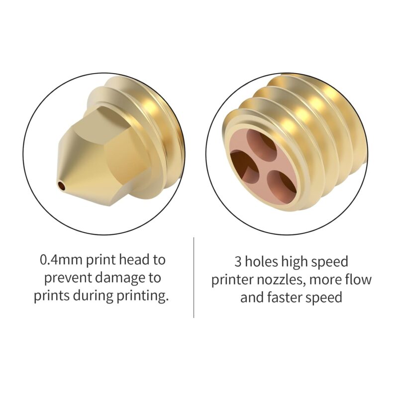 Bambu lab cht nozzle size 0.4mm brass nozzle for Bambu Lab X1 and P1P for 1.75 Filament (3) Bambu lab cht nozzle size 0.4mm brass nozzle for Bambu Lab X1 and P1P for 1.75 Filament