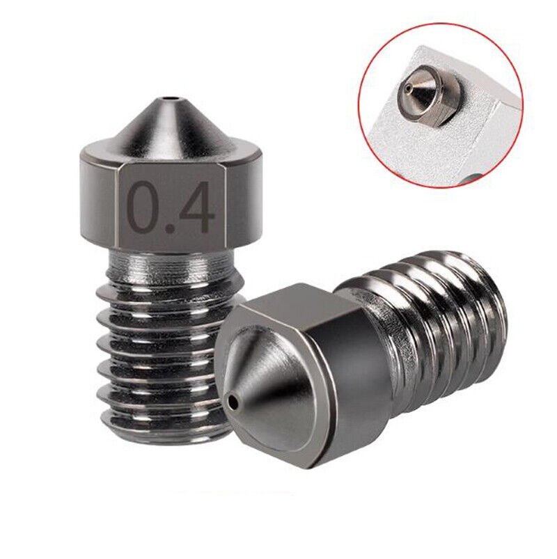 Hardened Steel Extruder Print Nozzle M6 0.4mm For 3D Printer E3D 1.75mm