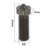 Hardened Steel Volcano Mold Steel Nozzles 0.4/1.75mm for High Temperature E3D V6