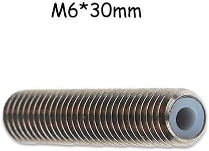 M6 X 30mm 1.75mm Filament Stainless Steel Throat with PTFE Teflon Tube for 3D Printer Extruders