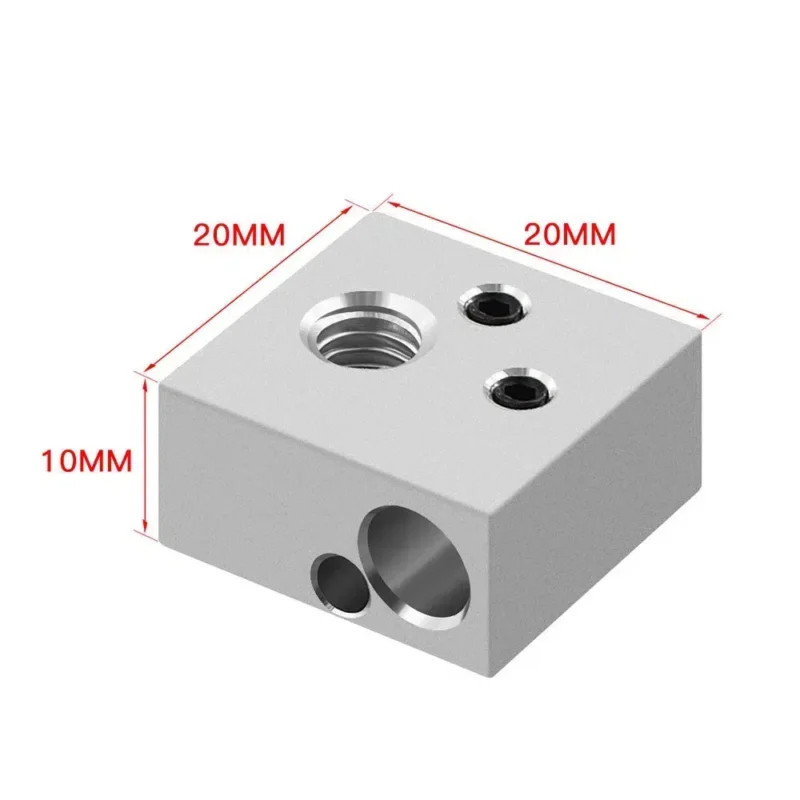 Twotrees MK8 Aluminium Heater Block For Print Head Hot End Heating Block 20x20x10 mm (4) Twotrees MK8 Aluminium Heater Block For Print Head Hot End Heating Block 20x20x10 mm - Image 2