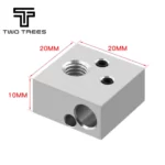 Twotrees Mk7 Mk8 Aluminium Heater Block For Print Head Hot End Heating Block 20x20x10 Mm For 3d Printer Bluer