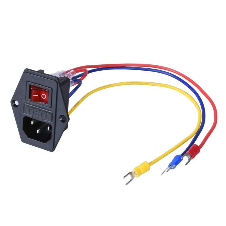 Power Socket AC 220V 15A 3-Pin Switch Socket Inlet Module Power Supply with Connecting Wires