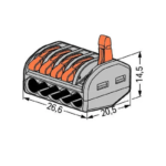 PTC-215-6-0.08-2.5MM-5-POLE-WIRE-CONNECTOR-TERMINAL-BLOCK-with-Spring-Lock-Lever-for-Cable-Connection