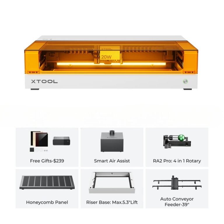 xTool s1 20 W Delux Bundle White Mechblock