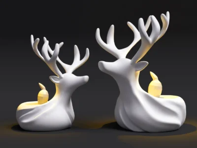 Modern Reindeer Candleholder – Minimalist Home Decor