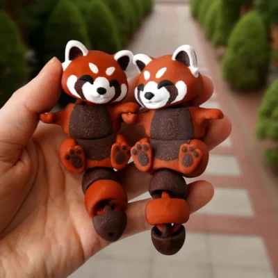 Flexi Red Panda- Magnetic Hand-Holding Buddy 3D Printed Fidget Toy - 1 pc