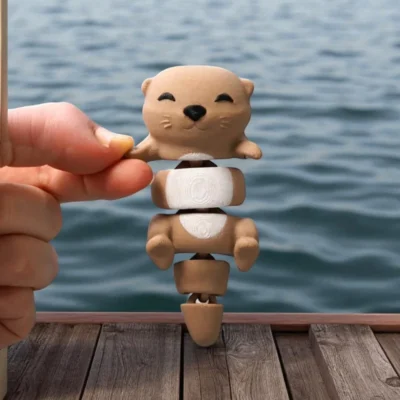Flexi Adult Otters โ Magnetic Hand-Holding Buddy 3D Printed Fidget Toy - 1 pc