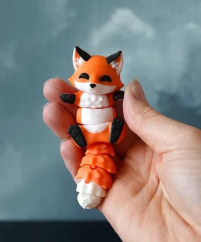 Flexi Fox – Magnetic Hand-Holding Buddy 3D Printed Fidget Toy-1 pc