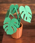 Leafix Monstera Coaster Set With Magnetic Leaves & Pot-1 pc - Image 3