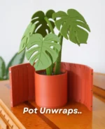 Leafix Monstera Coaster Set With Magnetic Leaves & Pot-1 pc - Image 4