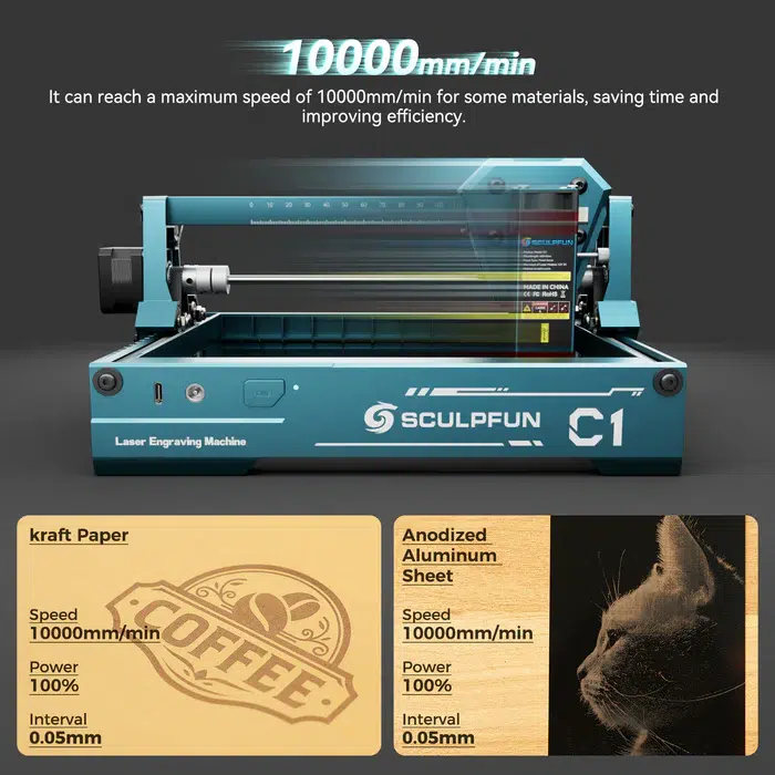 SCULPC1_9 Sculpfun C1 Mini Portable Laser Engraver - Image 8