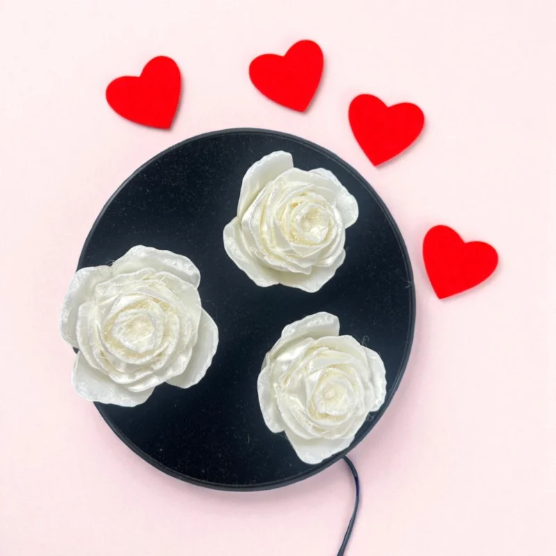 Everlasting Bloom 3D-Printed white Rose Set (Set of 3) - Image 2