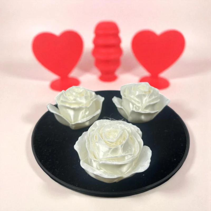 Everlasting Bloom 3D-Printed white Rose Set (Set of 3) - Image 3