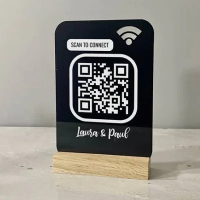 laser engraved QR code