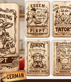 Library Mechblock Funny German Cutting Board Engraving Bundle