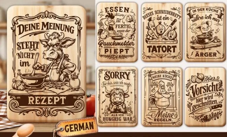 Funny German Cutting Board Engraving Bundle