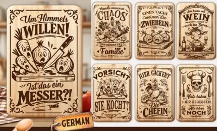 Funny German Cutting Board Engraving Bundle