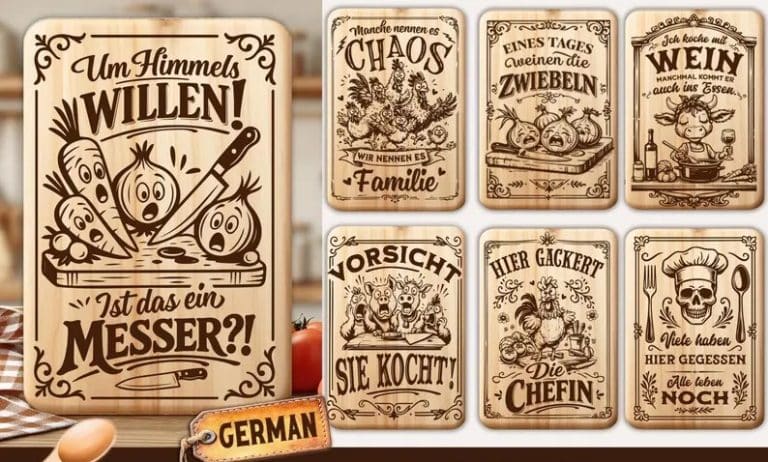 Funny German Cutting Board Engraving Bundle