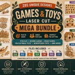 285 Laser Cut Games & Educational Toys SVG Bundle