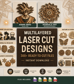 300+ Multilayered Laser Cut Files SVG Bundle