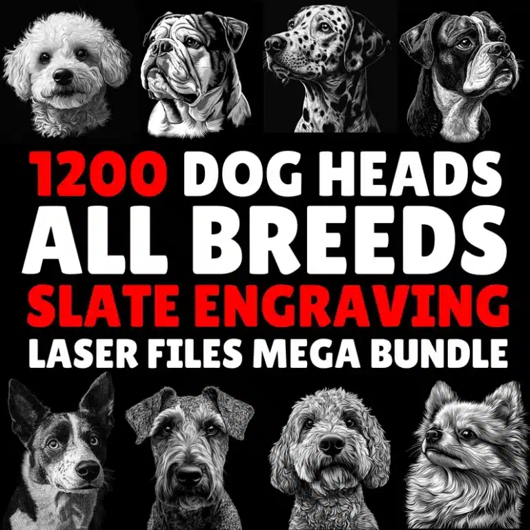 1200 Dog Heads All Breeds Slate Engraving Laser Files