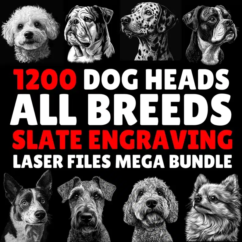 1200 Dog Heads All Breeds Slate Engraving Laser Files 1200 Dog Heads All Breeds Slate Engraving Laser Files