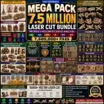 Mega CNC Router Files Bundle – 7.5 Million Laser Cut Design Pack