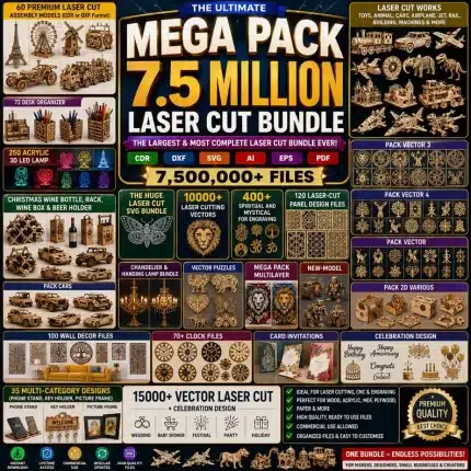 Mega CNC Router Files Bundle – 7.5 Million Laser Cut Design Pack